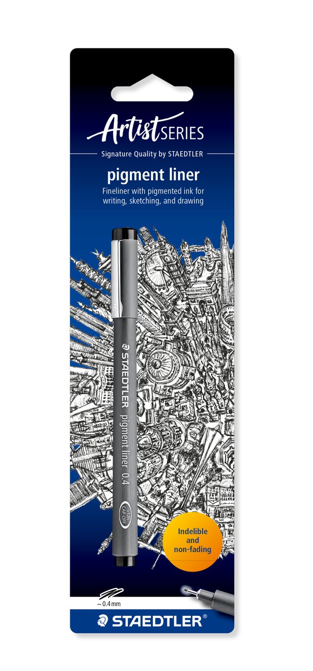 STAEDTLER Pigment Liner Fineliner Pen - 1.2mm Black, For Drawing, Drafting & Journaling