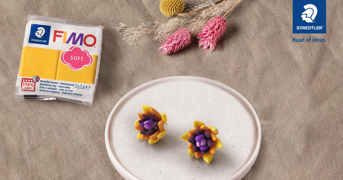 DIY “Anemone” flower earrings made of FIMO | STAEDTLER