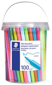 Counter display containing 100 marker in assorted writing colours