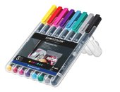Boîte STAEDTLER contenant 8 Lumocolor permanent en couleurs assorties