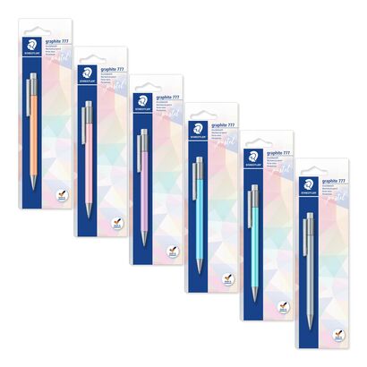 Blistercard containing 1 mechanical pencil, line width 0.5 mm in assorted barell colours - pastel