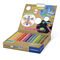 Cardboard box containing 12 coloured pencils in assorted colours and 1 sharpener