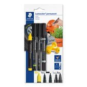 Staedtler Garden Marker Pen Permanent Outdoor Marker Black Twin Pack 