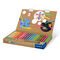 Cardboard box containing 18 coloured pencils in assorted colours, 1 sharpener and 1 brush