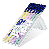 STAEDTLER box containing 6 triplus color in assorted colours, Pastel
