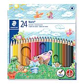 Caixa com 24 lápis de cor em cores sortidas