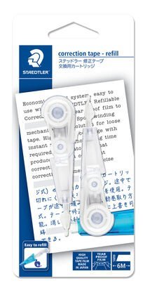 Blistercard containing 2 correction refill tapes 5 mm x 6 m