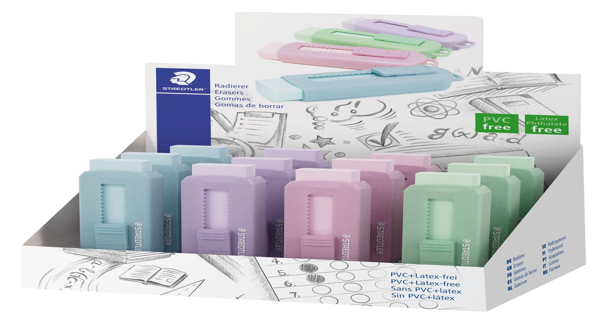 STAEDTLER® 525 PS PVCfree eraser with sliding plastic sleeve STAEDTLER