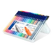 STAEDTLER box containing 20 triplus fineliner and 20 triplus color in assorted colours