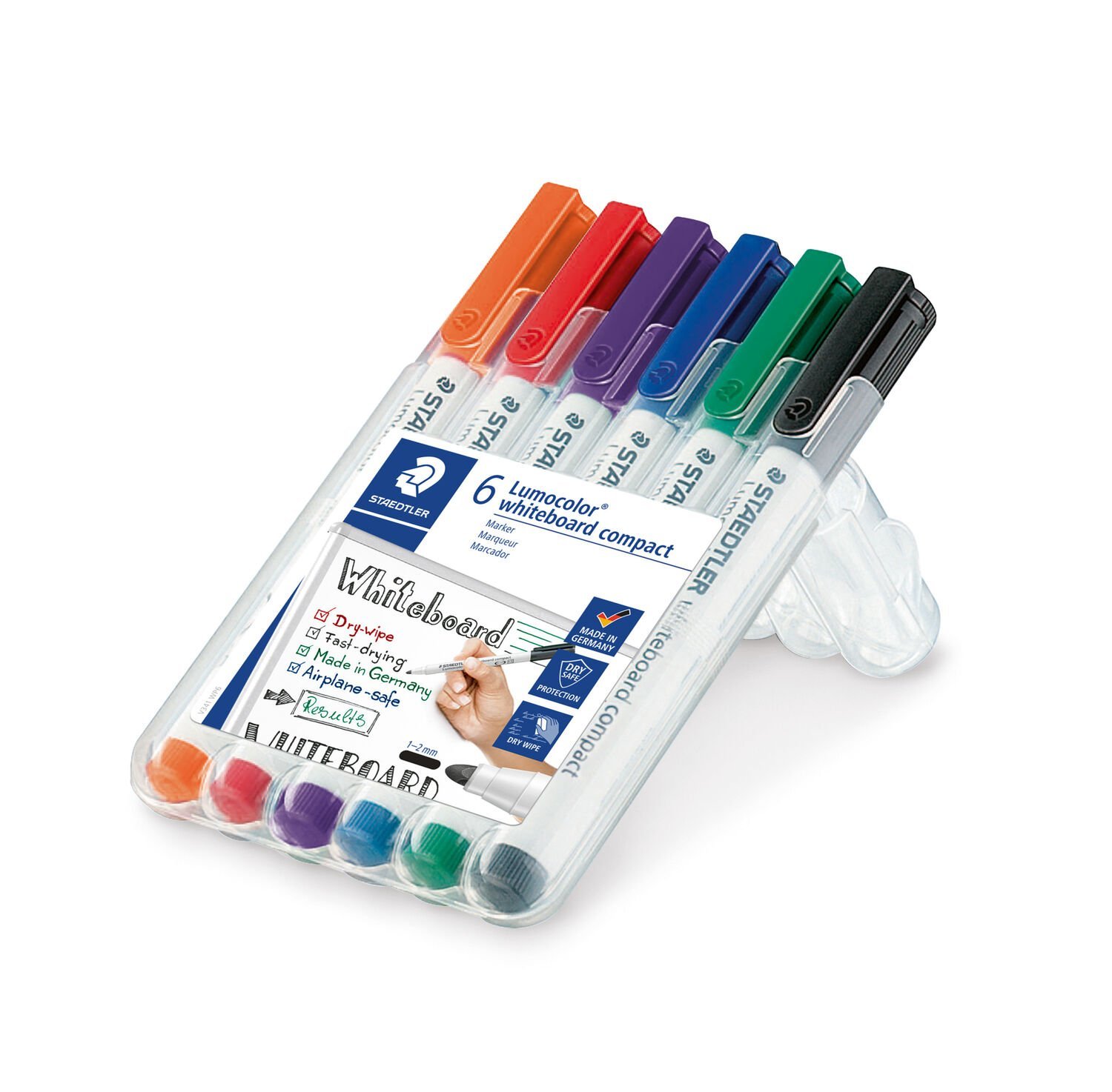STAEDTLER Box mit 6 Lumocolor whiteboard compact in sortierten Farben