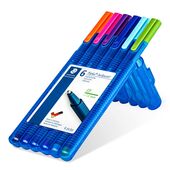 STAEDTLER box containing 6 triplus ball in assorted colours, line width XB