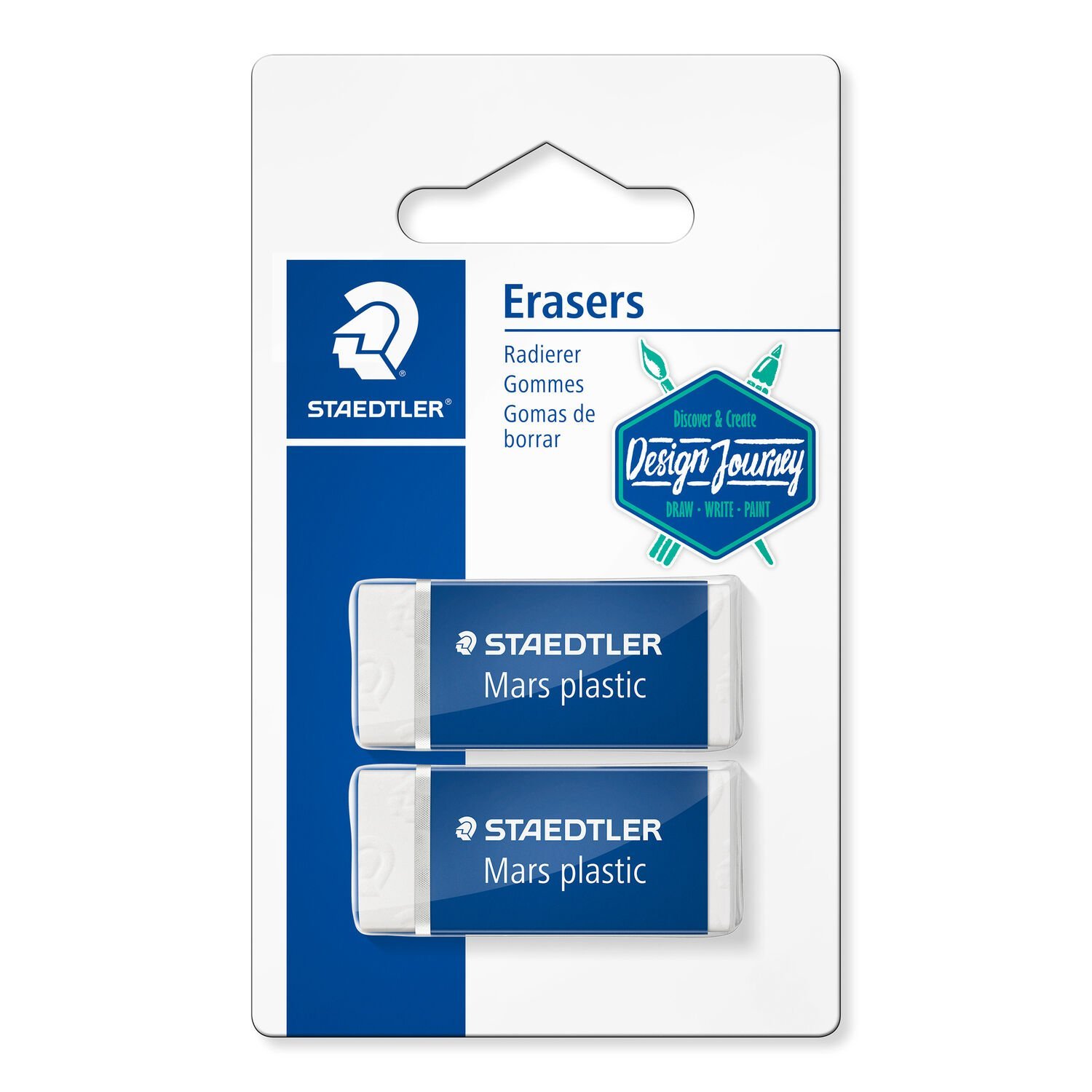 Blistercard containing 2 erasers 526 53