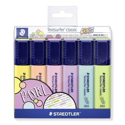 Astuccio con 4 evidenziatori Textsurfer classic in colori assortiti- pastel