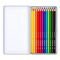 Metal case containing 12 coloured pencils in assorted colours