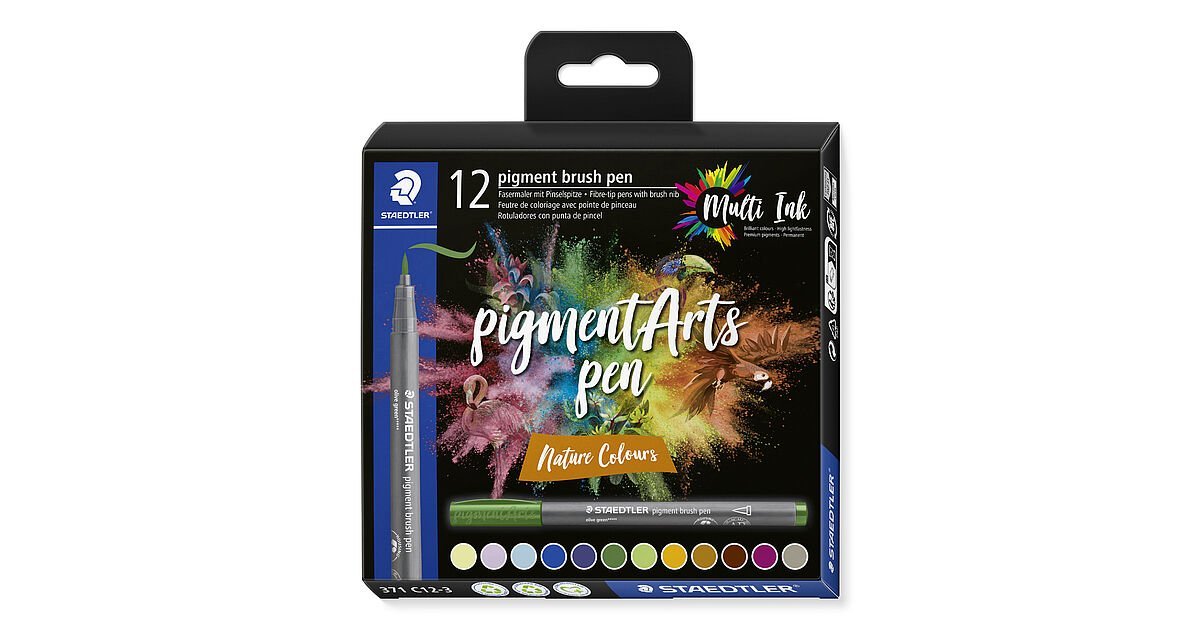 Staedtler 371 Pack de 24 Rotuladores Punta de Pincel Suave - Colores Vivos  y Brillantes - No Amarillea