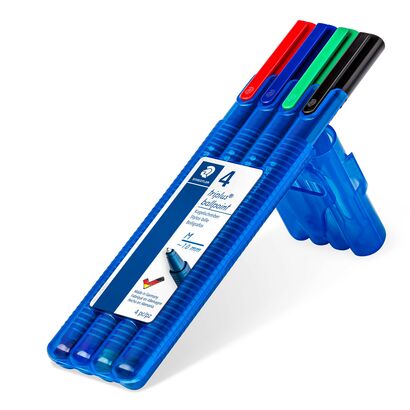 STAEDTLER box containing 4 triplus ball in assorted colours, line width M