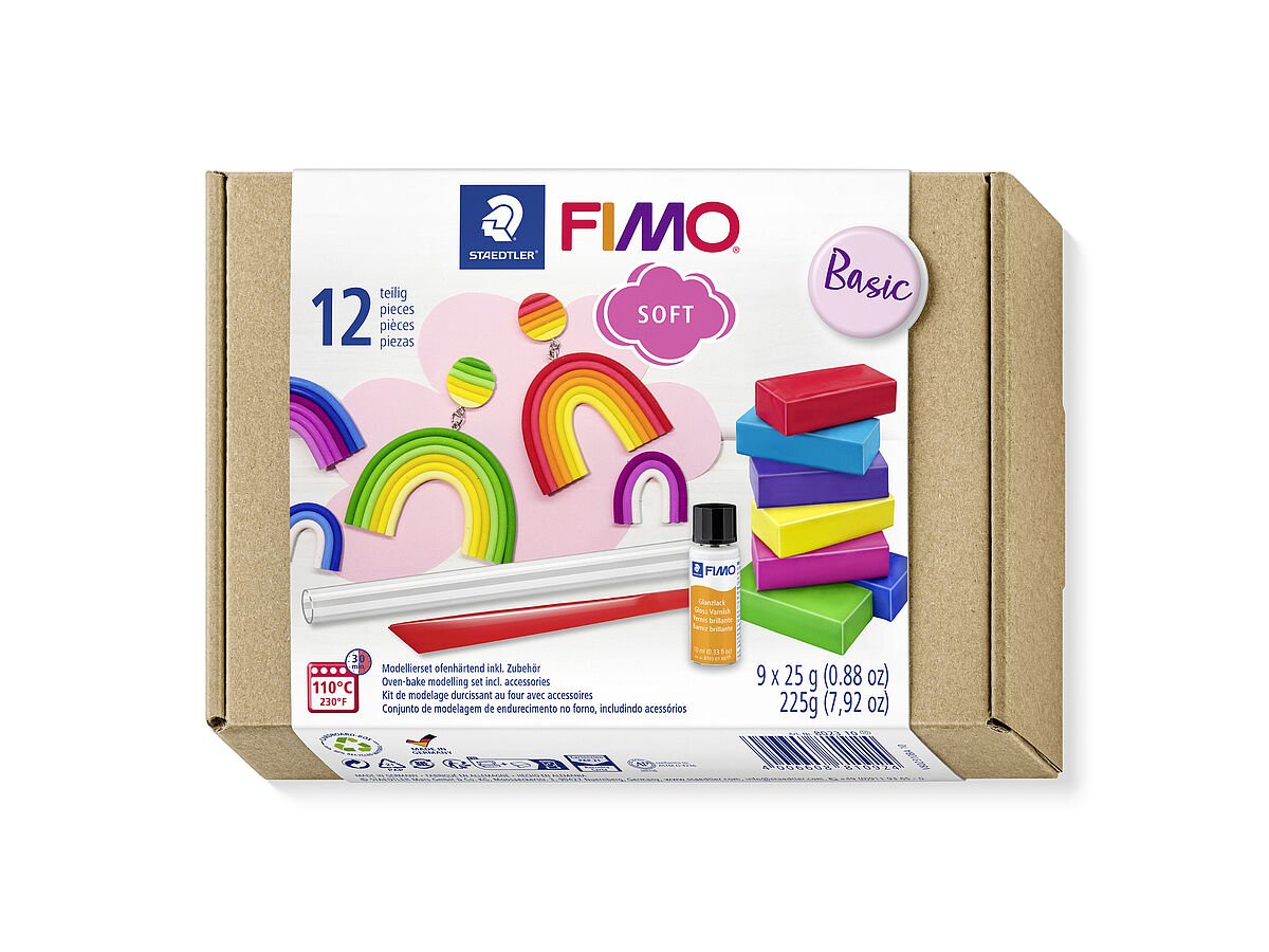 Staedtler FIMO Soft Polymer Clay - Oven Bake Clay for Jewelry, Sculpting,  Crafting, 30 Pieces, Assorted Colors, 8023 C30