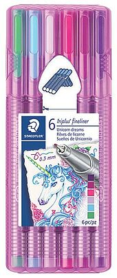 STAEDTLER box containing 6 triplus fineliner in assorted colours, Unicorn dreams