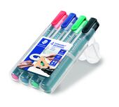 STAEDTLER box containing 4 Lumocolor permanent marker in assorted colours