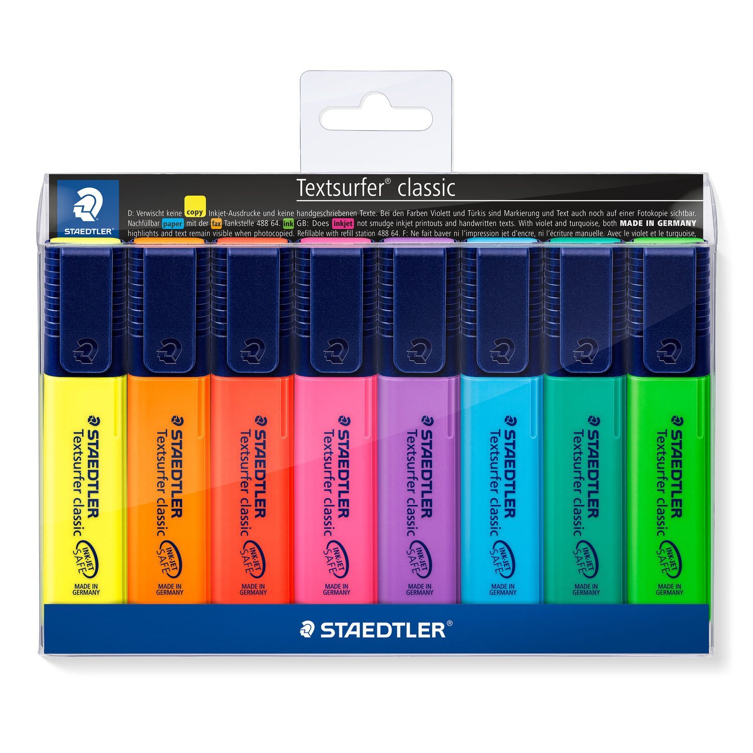 Wallet containing 8 Textsurfer classic in assorted colours