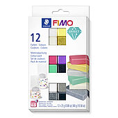 Colour Pack FIMO effect in astuccio con 12 mezzi panetti (colori assortiti), istruzioni