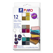 Materialpackung "Sparkle Colours" im Kartonetui mit 12 Halbblöcken (sortierte Farben), Gebrauchsanleitung