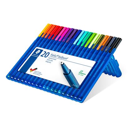 STAEDTLER box containing 20 triplus ball in assorted colours, line width XB