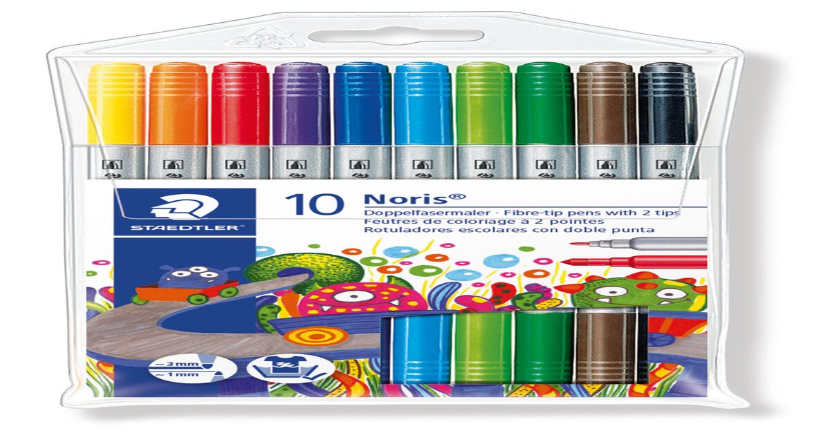 pack of 10 320NWP10 for sale online Staedtler Noris Club Double Ended Fibre Tips 
