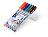 STAEDTLER box containing 6 Lumocolor non-permanent in assorted colours