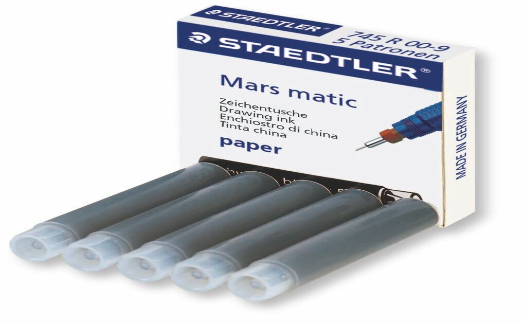STAEDTLER Zeichentusche Mars matic 745 R Einzelprodukt schwarz für Zeichenpapier 