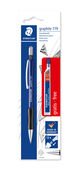 Blistercard containing 1 mechanical pencil, line width 0.5 mm in assorted barrel colours and 1 lead tube Mars micro carbon 250 05-HB free of charge