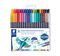 Wallet containing 36 double-ended watercolour brush pens in assorted colours