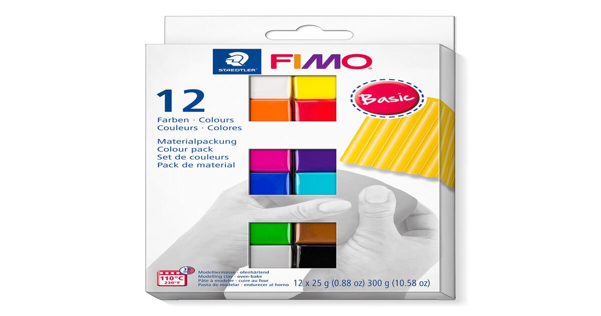Modelliermasse 8023 C12 STAEDTLER FIMO soft 12x 25g verschiedene Materialpackung 
