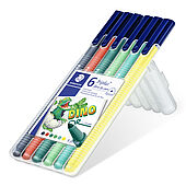 STAEDTLER box containing 6 triplus color in assorted colours, Dinosaurs