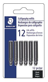 Blistercard containing 12 cartridges, black