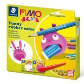 Set "rubber eater" containing 2 blocks à 42 g (white, pink), modelling stick
