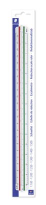 Blistercard containing 1 reduction scale ruler, version 4 (1:100, 1:200, 1:250, 1:300, 1:400, 1:500)