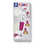 FIMO Accessory set "Jewellery blanks" in a cardboard box contains 2 ear studs, 10 split rings, 1 elastic rubber perlon string, 1 ball necklace, 1 single-row necklace, 1 bangle