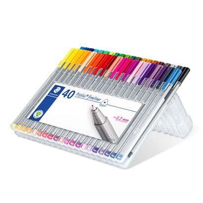 STAEDTLER box containing 40 triplus fineliner in assorted colours