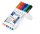STAEDTLER box containing 6 Lumocolor whiteboard pens in assorted colours