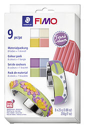 Confezione colori "Trend Colours" in confezione di cartone con 8 mezzi blocchi (colori assortiti), 1 braccialetto, istruzioni