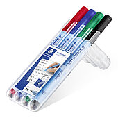 STAEDTLER box containing 4 Lumocolor correctable in assorted colours, line width F