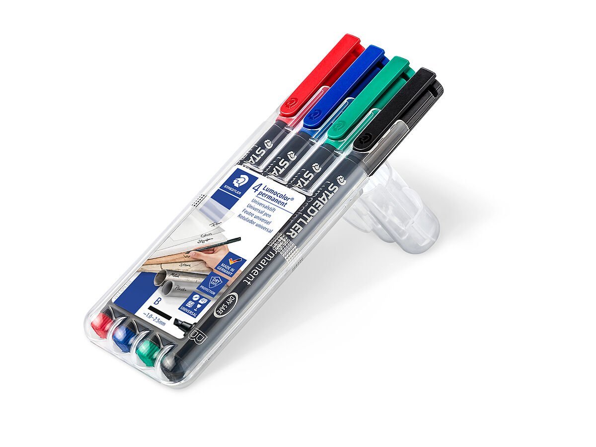 STAEDTLER Lumocolor Permanent Marker Pens FINE tip 8 COLOURS