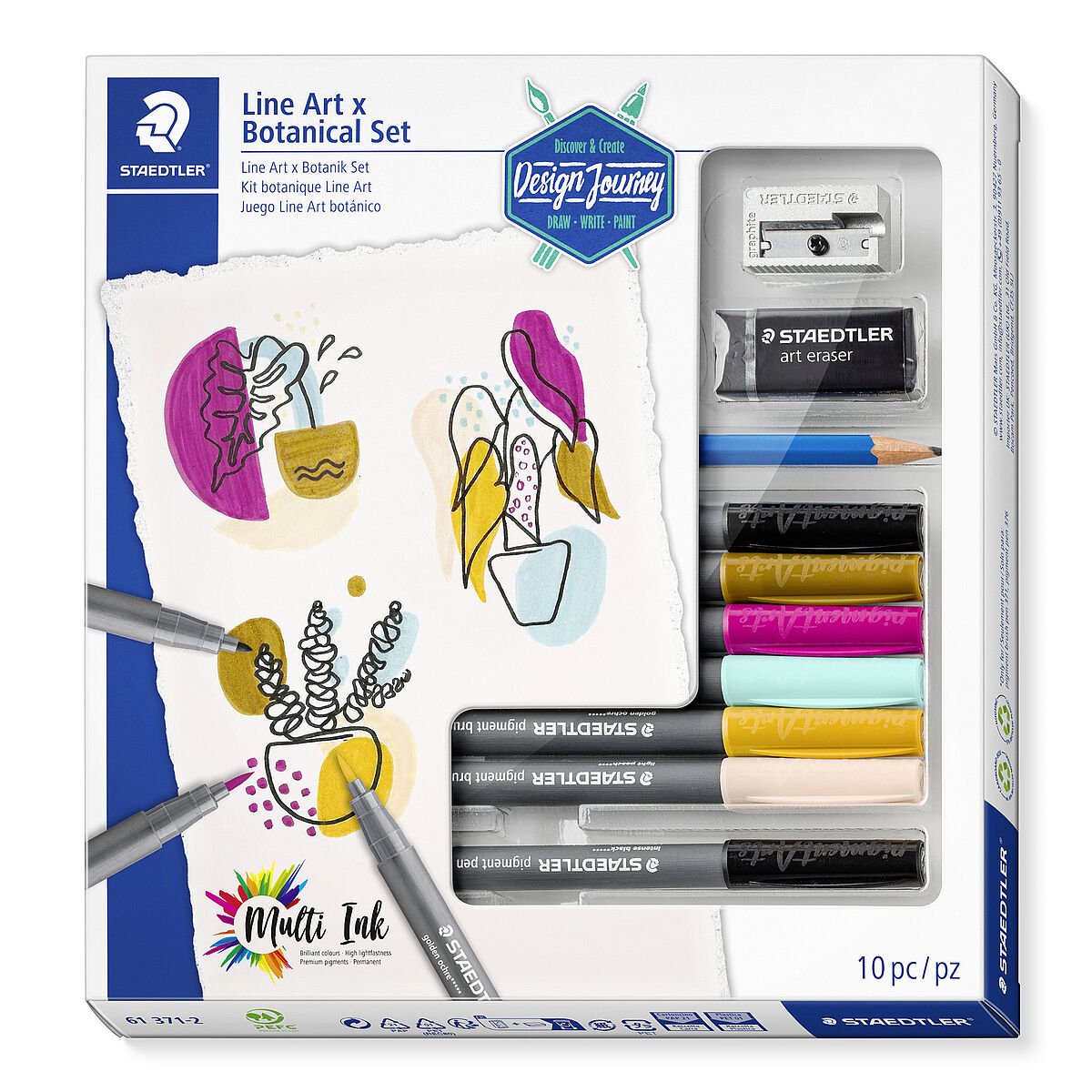 STAEDTLER 371 Pigment Brush Pens | Pigment Arts Adult Fibre-Tip Colouring  Pen | Ideal for Calligraphy, Brush Lettering, Drawing, Illustrations 