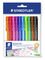 Plastic bag containing 10 ball point pens in assorted writing colours, line width M