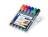 STAEDTLER box containing 6 Lumocolor permanent marker in assorted colours