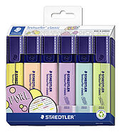 Carton box containing 6 Textsurfer classic in assorted colours, pastel