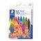 Cardboard box containing 16 wax crayons in assorted colours