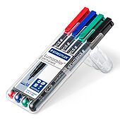 STAEDTLER box containing 4 Lumocolor permanent in assorted colours