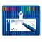 STAEDTLER box containing 20 triplus ball in assorted colours, line width XB